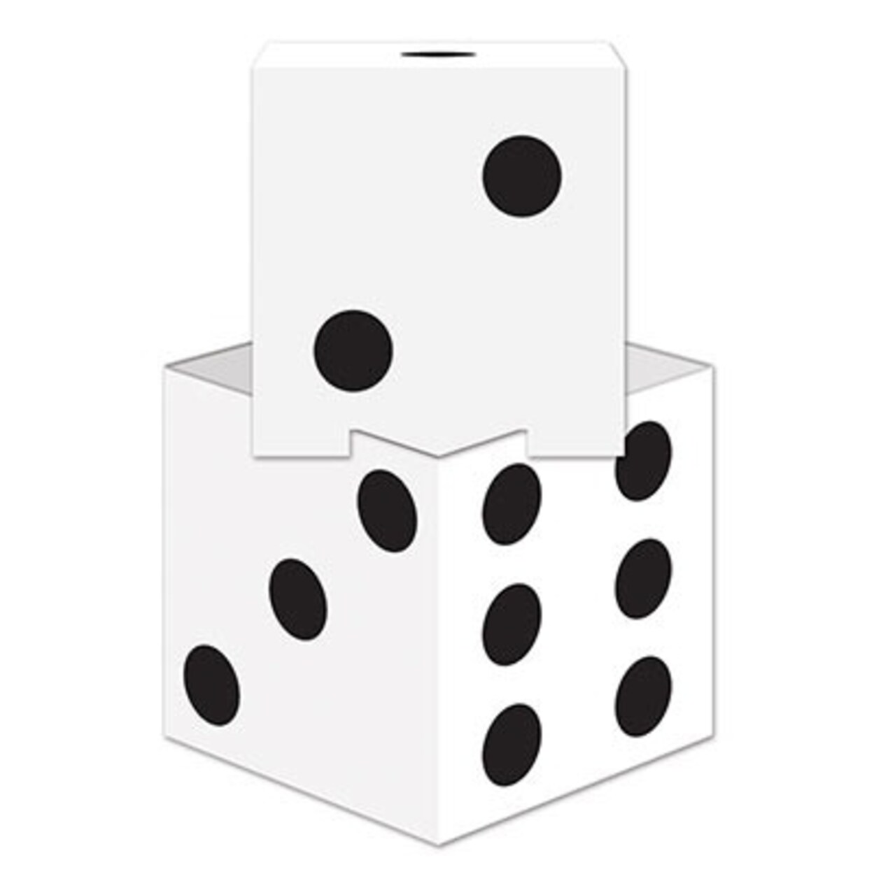 Party Central Club Pack of 24 White and Black 3D Dice Table Centerpieces 17"